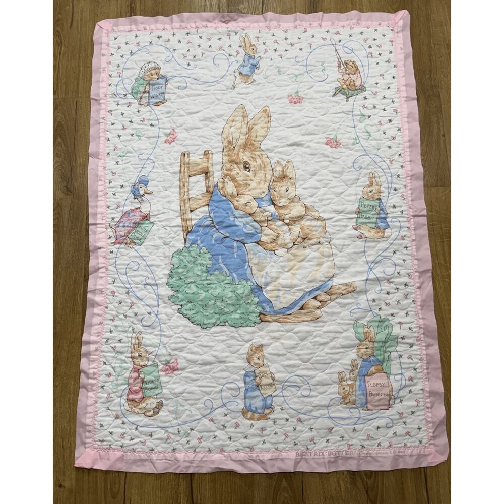 Vintage Peter Rabbit Beatrix Potter Nursery Crib Blanket Wall Hanging Bedding